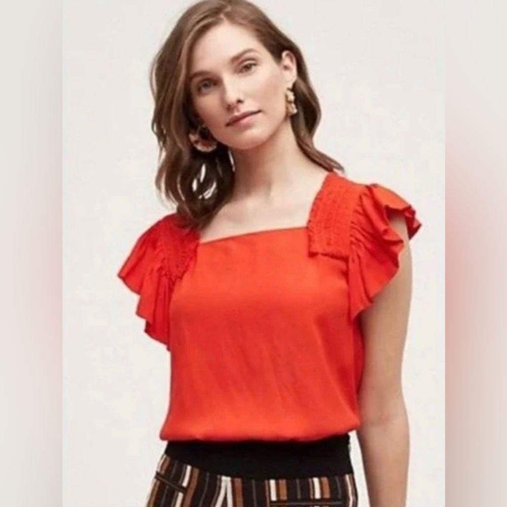 Anthropologie x Maeve, Epaulet Ruffle top